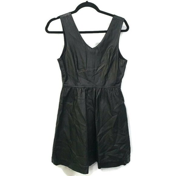 L'Amour Nanette Lepore Vegan Leather Skater Dress - Picture 1 of 8